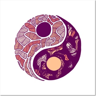 Peach Abstract Yin Yang Posters and Art